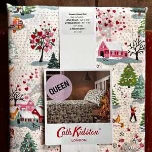 NEW Cath Kidston Christmas SHINE BRIGHT Queen Size Cotton Sheet Set